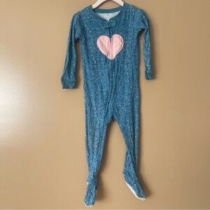 Carter’s Blue and Pink Heart 2T One-Piece Pajamas